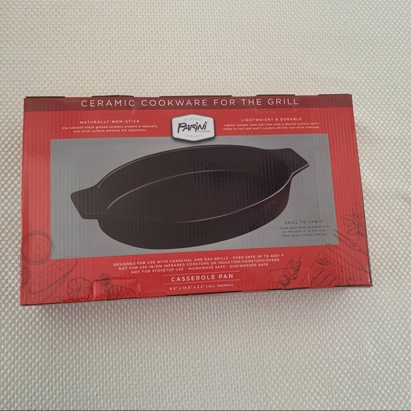 Parini Casserole Pan Ceramic Grill Cookware NIB B#29 - Picture 3 of 13